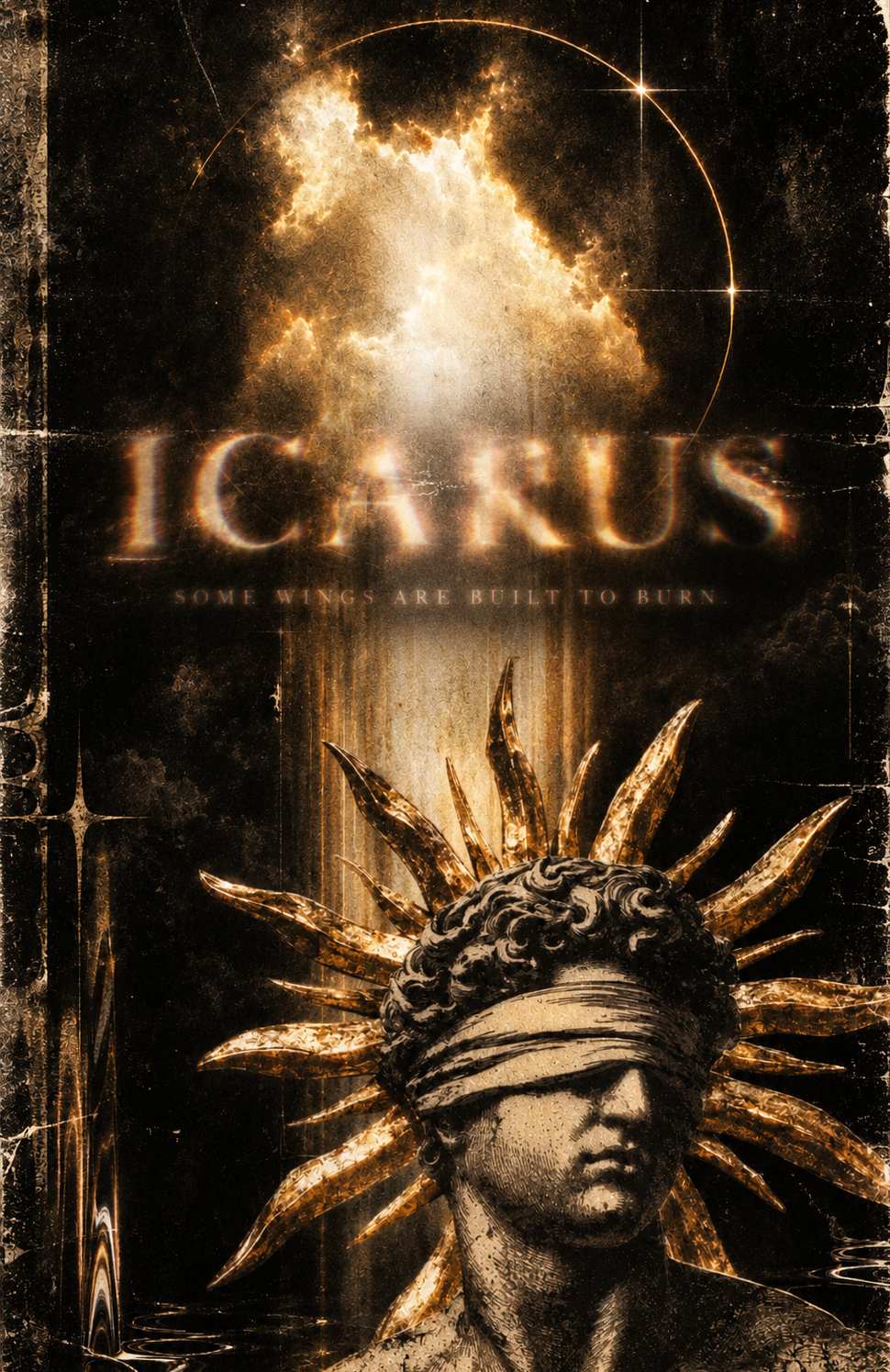 gritty icarus statue poster